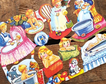 German Scraps - Children - Die Cuts, Cut Outs, Cute Children, Vintage Style, Paper Ephemera, Junk Journal Ephemera, Children Ephemera