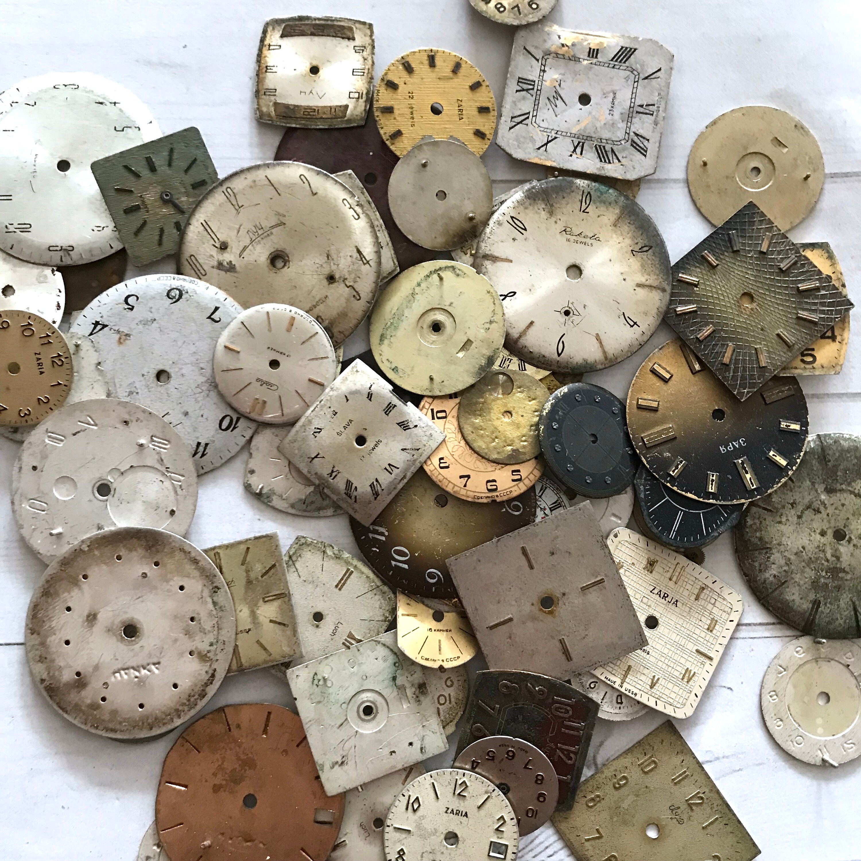 Vintage Watch Face Dials Set of 20 Old Watch Parts Junk Etsy