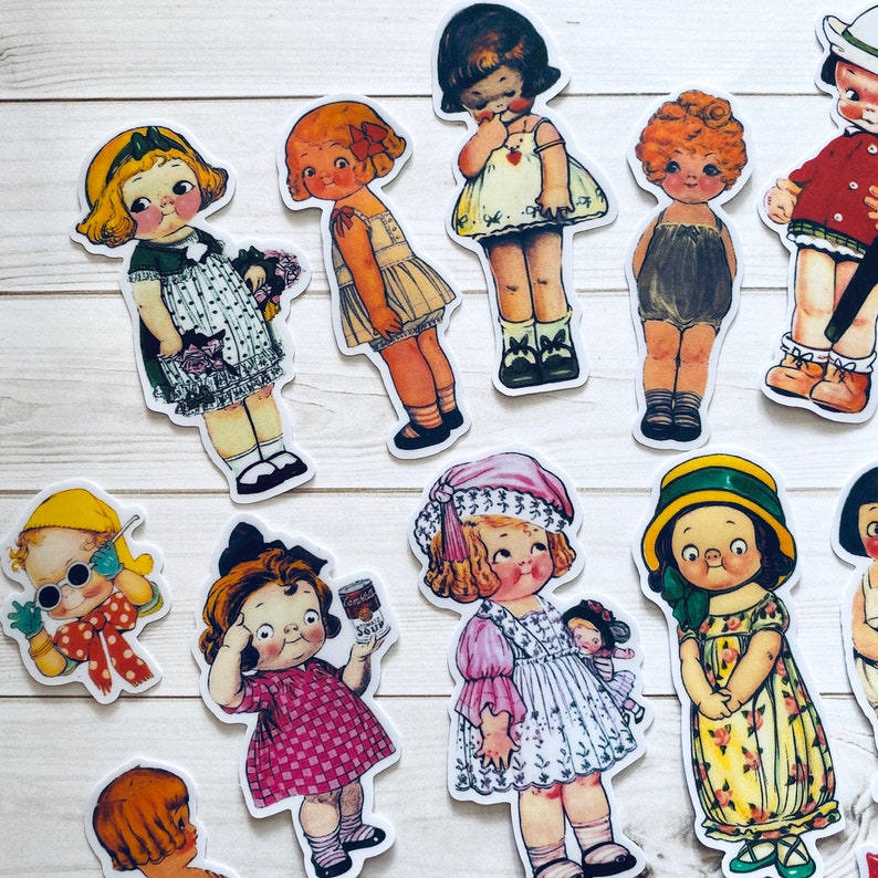 Little Girl Stickers Set of 19 Journal Stickers Paper - Etsy