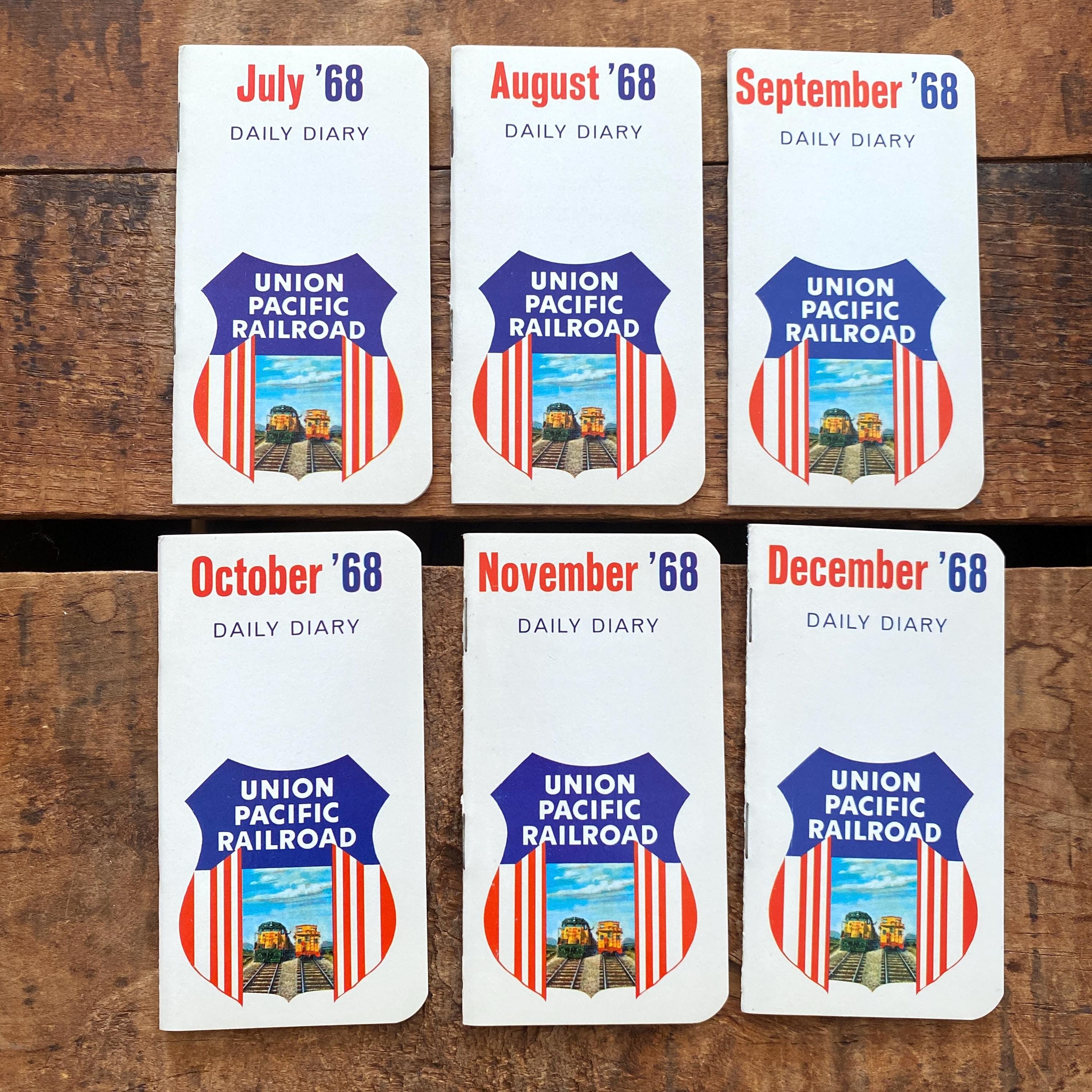 1968 Notebook Vintage Monthly Diary - Unused, 1968 Memo Book, Union Pacific Railroad ...