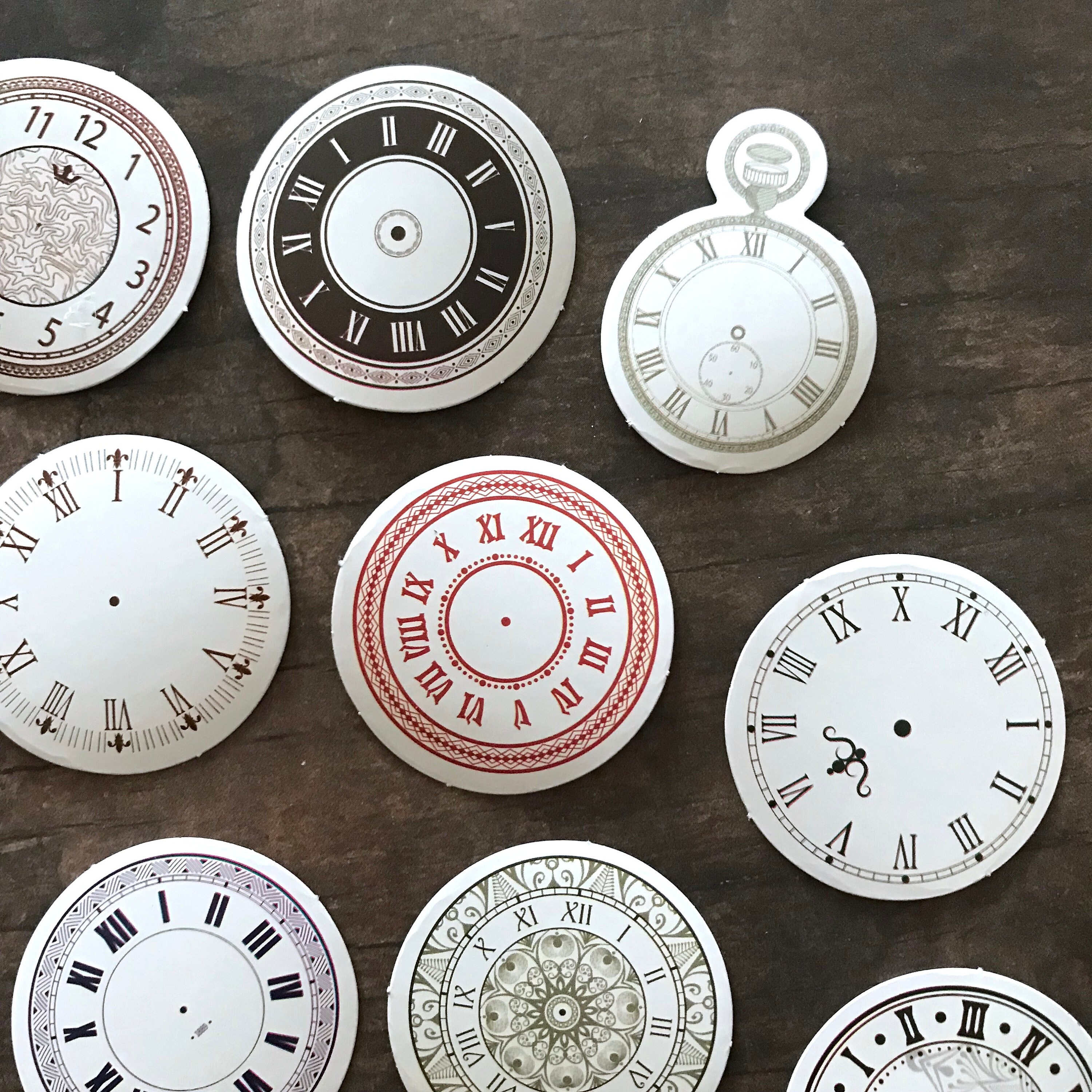 Clock Stickers Set of 45 Clock Face Dials Junk Journal Etsy