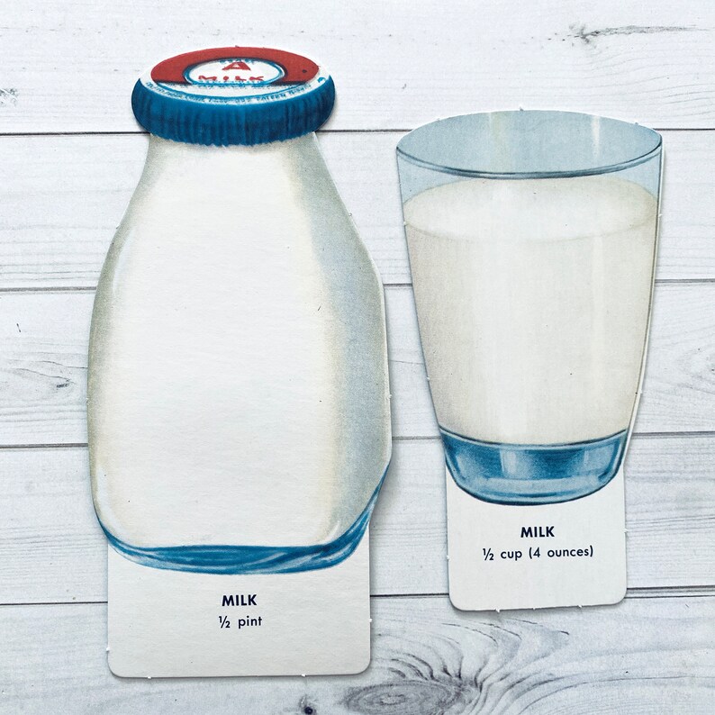 Vintage mjölkstans från 1970-talet - Välj alternativ - Skolkort med kost, kartongbild, näringsstans, dryck, gammalt matpapperstryck bild 3