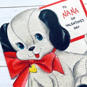 Tarjeta de San Valentín vintage sin usar - Tarjeta de felicitación vintage de Hallmark, tarjeta de cachorro de Hallmark, tarjeta de San Valentín sin usar, efímera de San Valentín para abuela