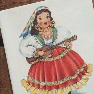 Vintage Dolls of Many Lands Card - Doll of Mexico - Blank Inside - Unused