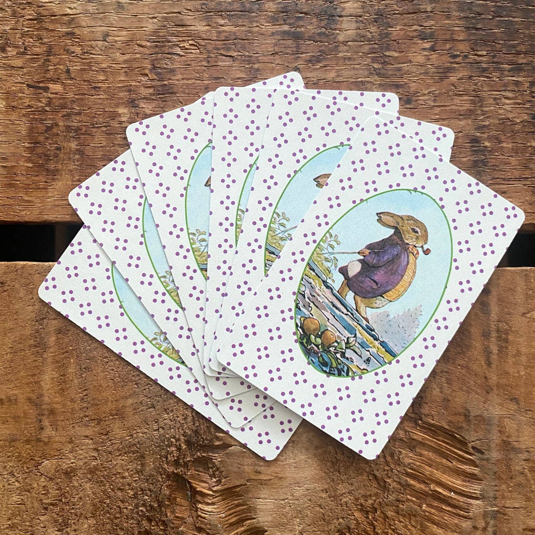 Vintage Peter Rabbit Playing Cards - Set of 6 - Bunny Cards, Paper ...