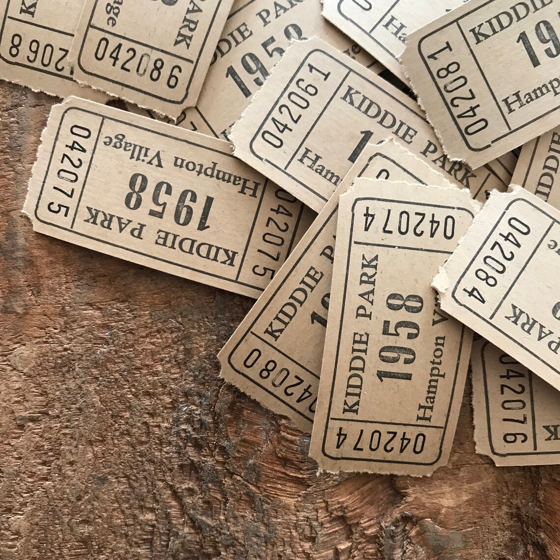 Vintage Tickets 20 Tickets Vintage Carnival Tickets Etsy