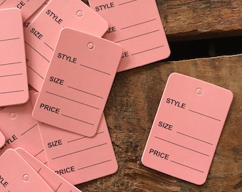Pink Price Tags - 25 Tags - Junk Journal Ephemera, Journal Tag, Planner Supply, Craft Supply, Paper Embellishment, Paper Ephemera, Pink Tags