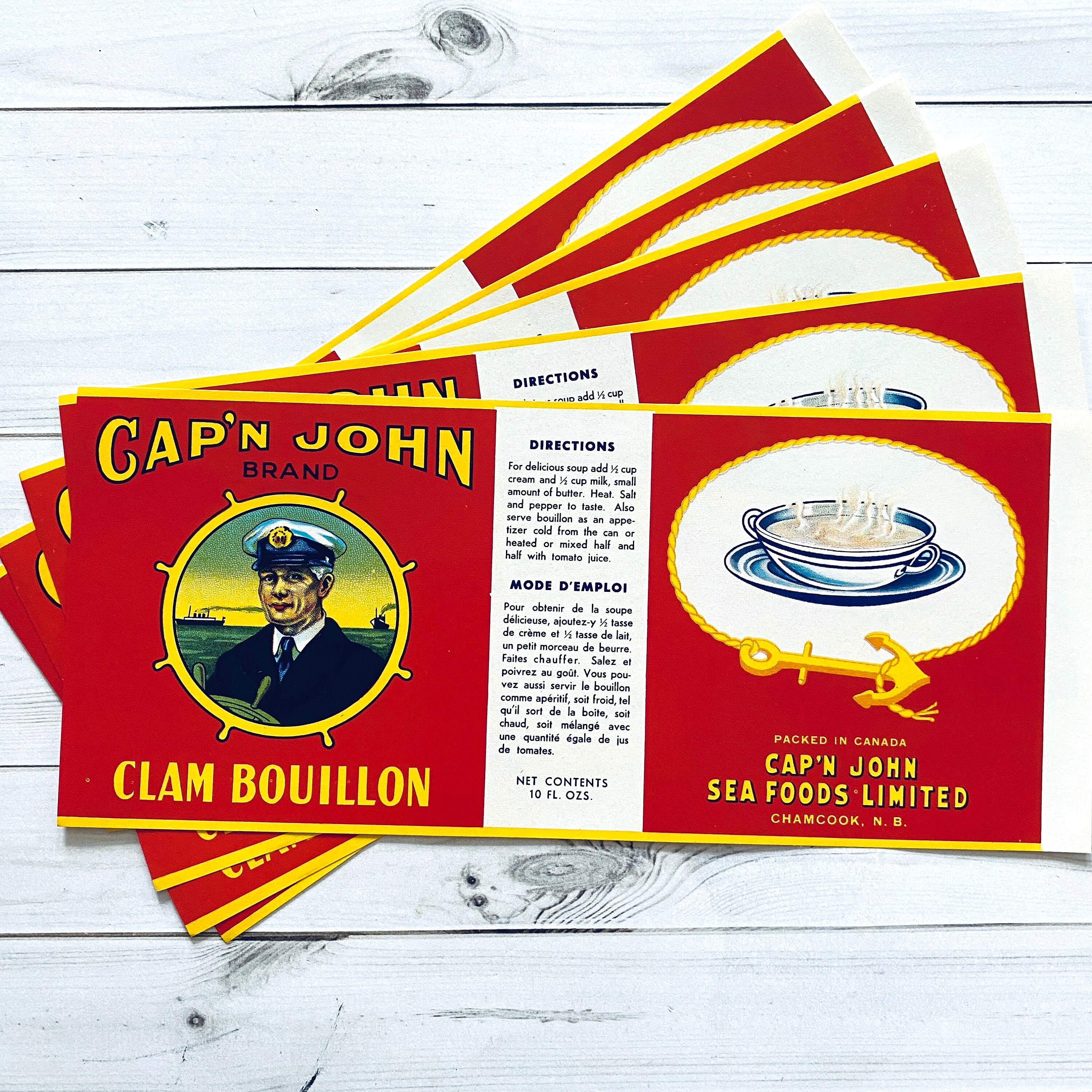 Vintage Sailor Clam Food Labels - Set of 5 - Junk Journal Paper Ephemera -  Etsy, image size:3000x3000