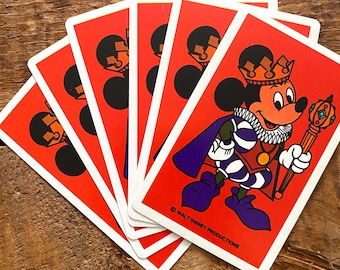 Vintage Disney Mickey Mouse Playing Cards - Set of 6 - Etsy