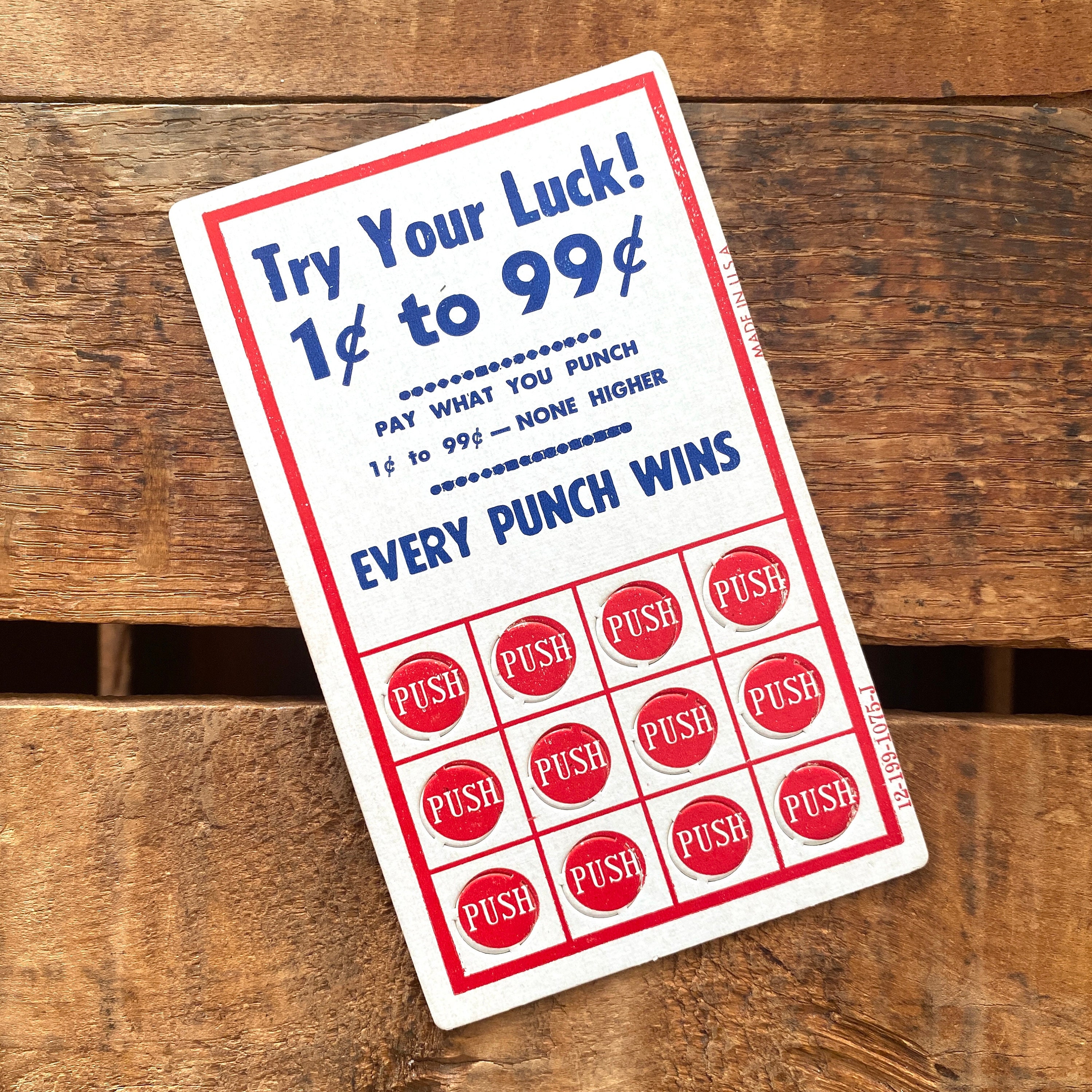Vintage Unused 1950s Punch Board Game - Vintage Card, Game of  display picture 1