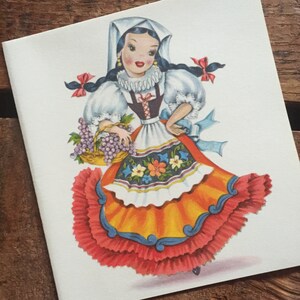 Vintage Dolls of Many Lands Card - Doll of Italy - Blank Inside - Unused