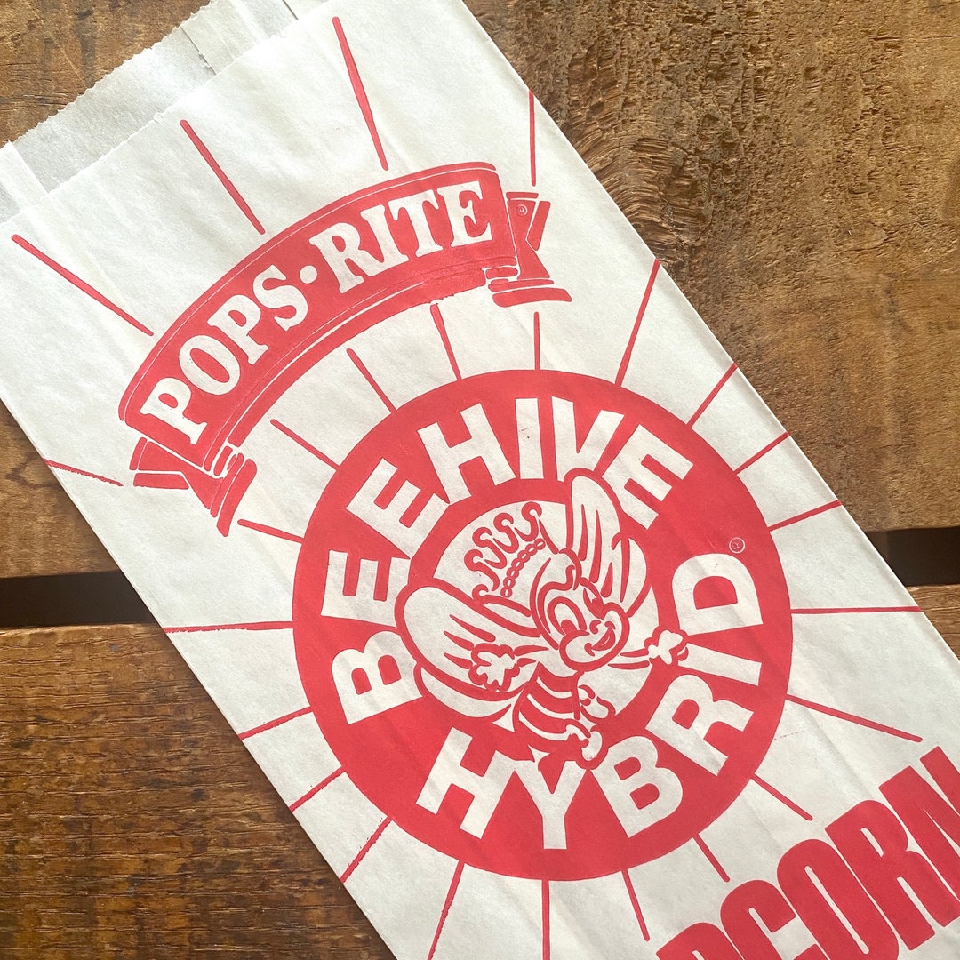 Vintage Popcorn Paper Bag 1 Unused Bag Pops Rite Bag, Vintage Treat Bag