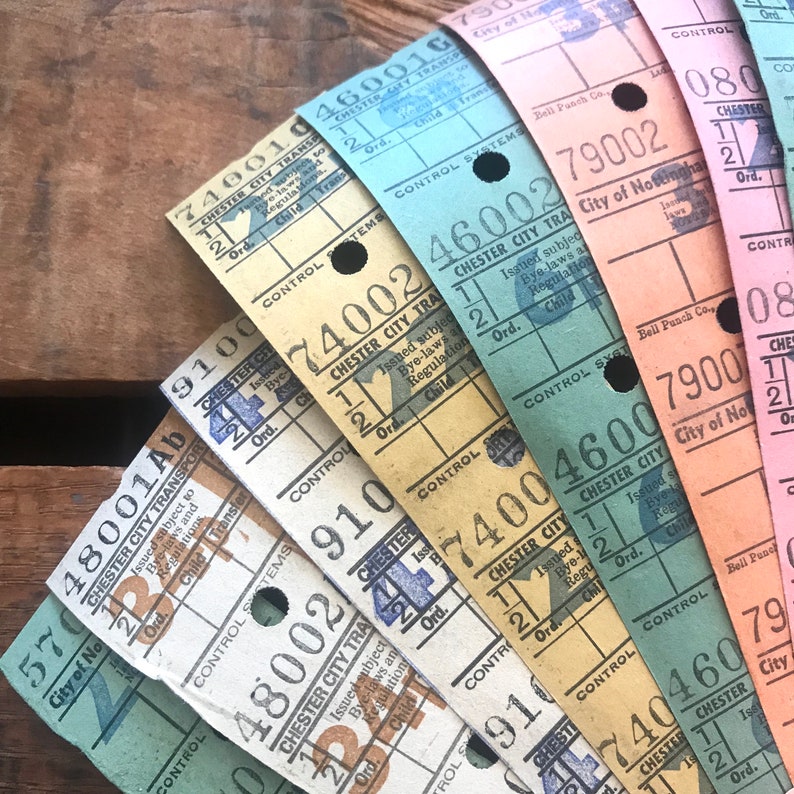 vintage british bus tickets set of 55 vintage tickets etsy
