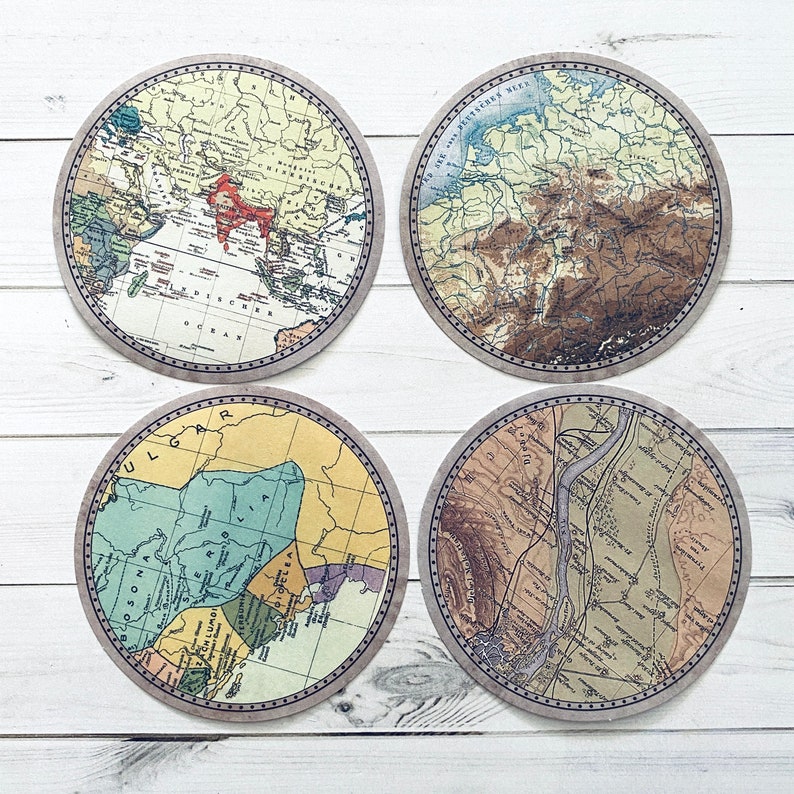 Journal Sticker Map World Map Stickers - Set of 15 - Junk Journal Ephemera Supply - Etsy