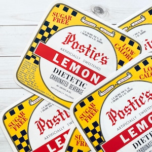 Vintage Soda Labels - Set of 5 - Vintage Labels, NOS Labels, Junk Journal Labels, Vintage Paper Ephemera, Old Drink Labels, Craft Supplies