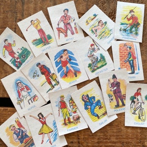 Jeu de cartes miniature vintage Old Maid - inutilisé - cartes enfants vintage, papier éphémère, journal indésirable, travaux manuels de collage, jouets Old Dime Store