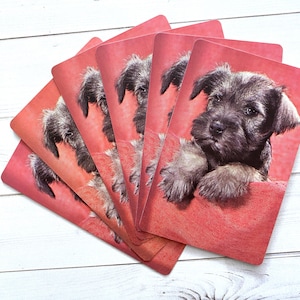 Vintage Puppy Playing Cards - Set of 6 - Children&#39;s Cards, Scrapbooking, Paper Ephemera, Junk Journal, Craft Supplies, Altered Art, Cute Dog