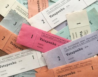 Vintage Tickets - Set of 21 - Vintage Ticket Stubs, Vintage Paper Ephemera, Vintage Tickets, Old Tickets, Junk Journal Ephemera, Collage