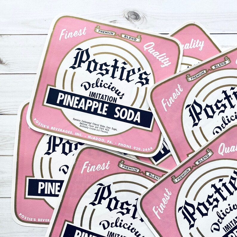 Vintage Soda Labels Set of 5 Vintage Labels NOS Labels - Etsy