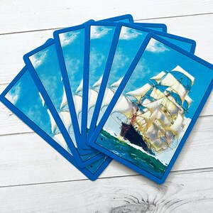 Vintage Nautisches Schiff Spielkarten - 6er-Set - Papier Ephemera, Junk Journal, Scrapbooking, veränderte Kunst, Bastelbedarf Lot, Boot Ozean