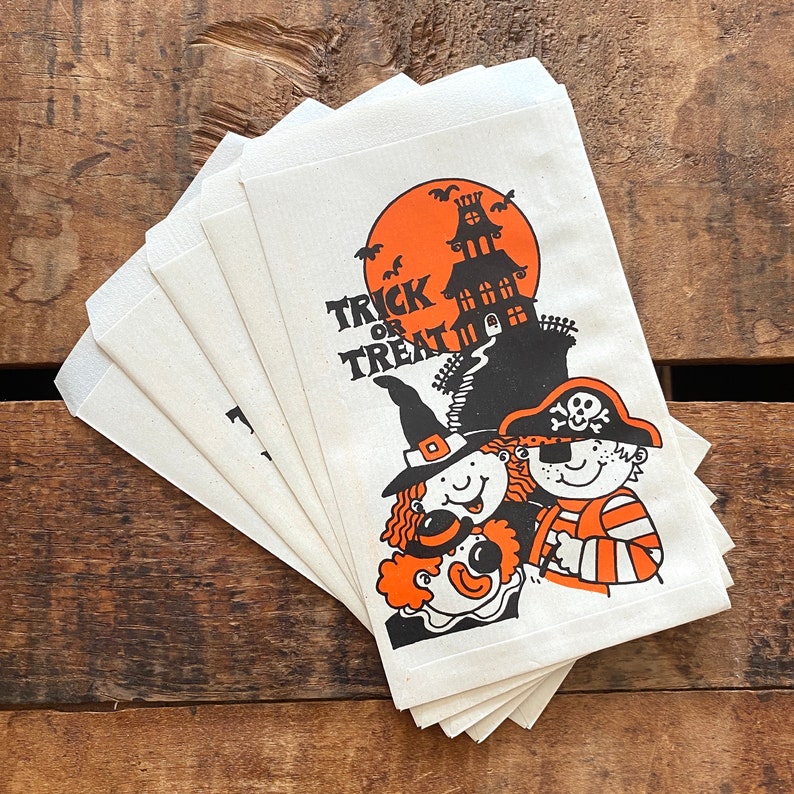 Vintage Halloween Treat Bags Set of 5 Trick or Treat Etsy