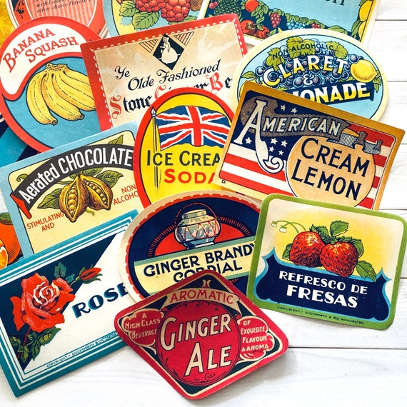 16 stickers vintage Epices