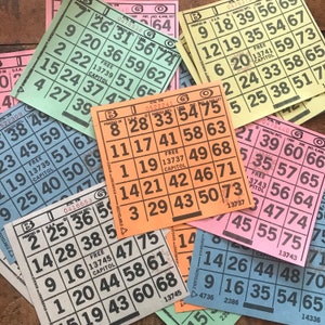 Lot de 60 cartes de bingo en papier, feuilles de bingo, papier journal indésirable, journal éphémères, fournitures pour agenda, fournitures créatives, papier éphémères, travaux manuels