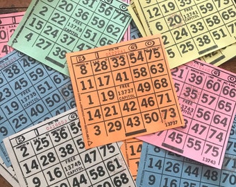 Tarjetas de Bingo Coloridas - Juego de 60 - Material para Diarios Creativos
