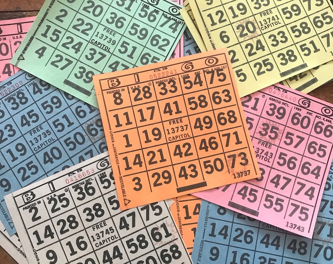 Paper Bingo Cards Set of 60 Bingo Sheets Junk Journal Etsy