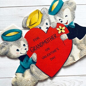 Tarjeta de San Valentín con osito vintage: tarjeta de San Valentín sin usar, tarjeta vintage de Hallmark, tarjeta de San Valentín NOS, efímera de osito lindo, tarjeta de San Valentín para abuela