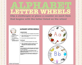 Alphabet Letter Wheels Preschool & Kindergarten Printable PDF Download