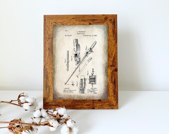 Fishing Pole Patent Wall Art Digital Download Prints Up To 30x20