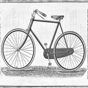 Vintage Imperial Bicycle Black And White Rover Bicycle Printable Art