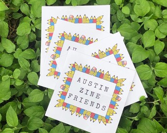 Austin Zine Friends sticker