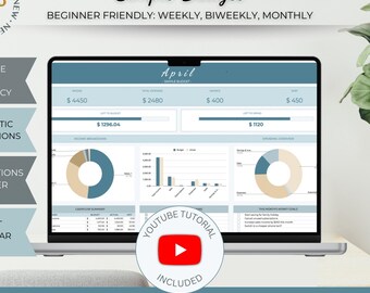 2026 Budget Tracker, Weekly Bi-Weekly Monthly, Google Sheets (Digital Download)
