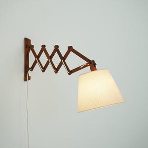 50s 60s Teak Scissor Lamp Wall Light Danish Design Vintage Lamp 50s 60s Wall Lamp Teakwood