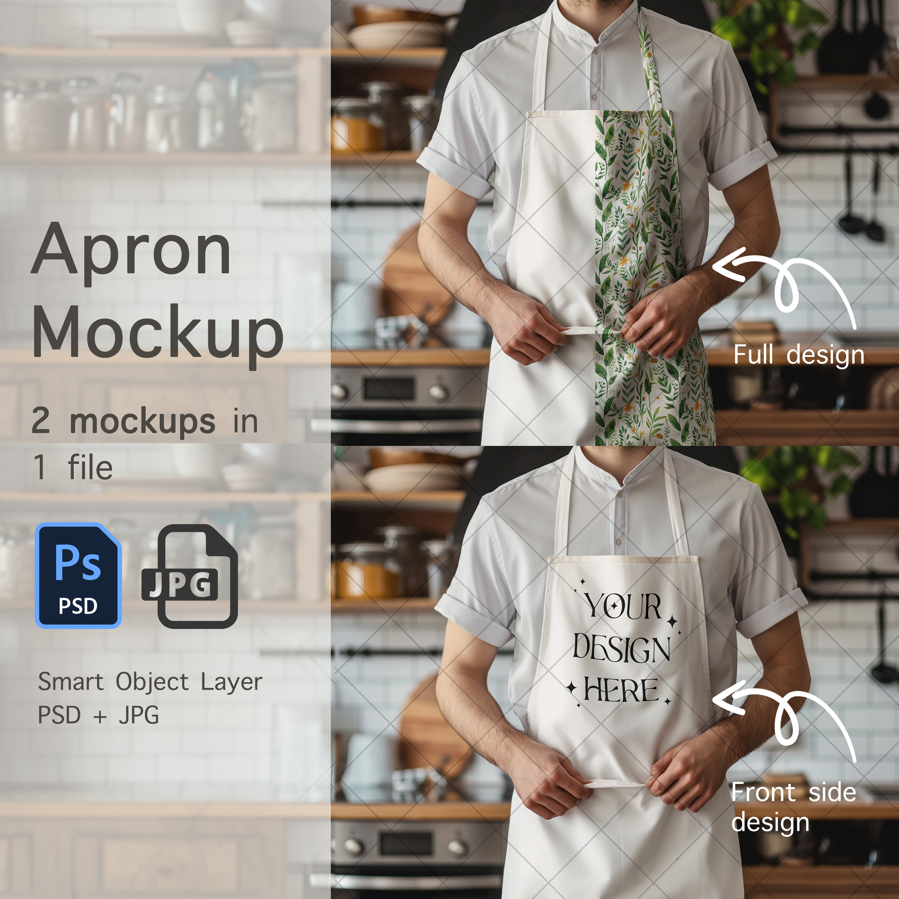 White Apron Mockup PSD / Kitchen Apron Mockup / Chef Apron Mockup ...
