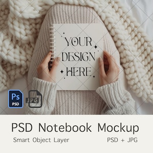 PSD White Notebook Mockup, Spiral Journal Mockup, Stock photo MockUp, Planner Mockup, Mockup Sublimation, Photoshop Smart Object ,JPG PSD