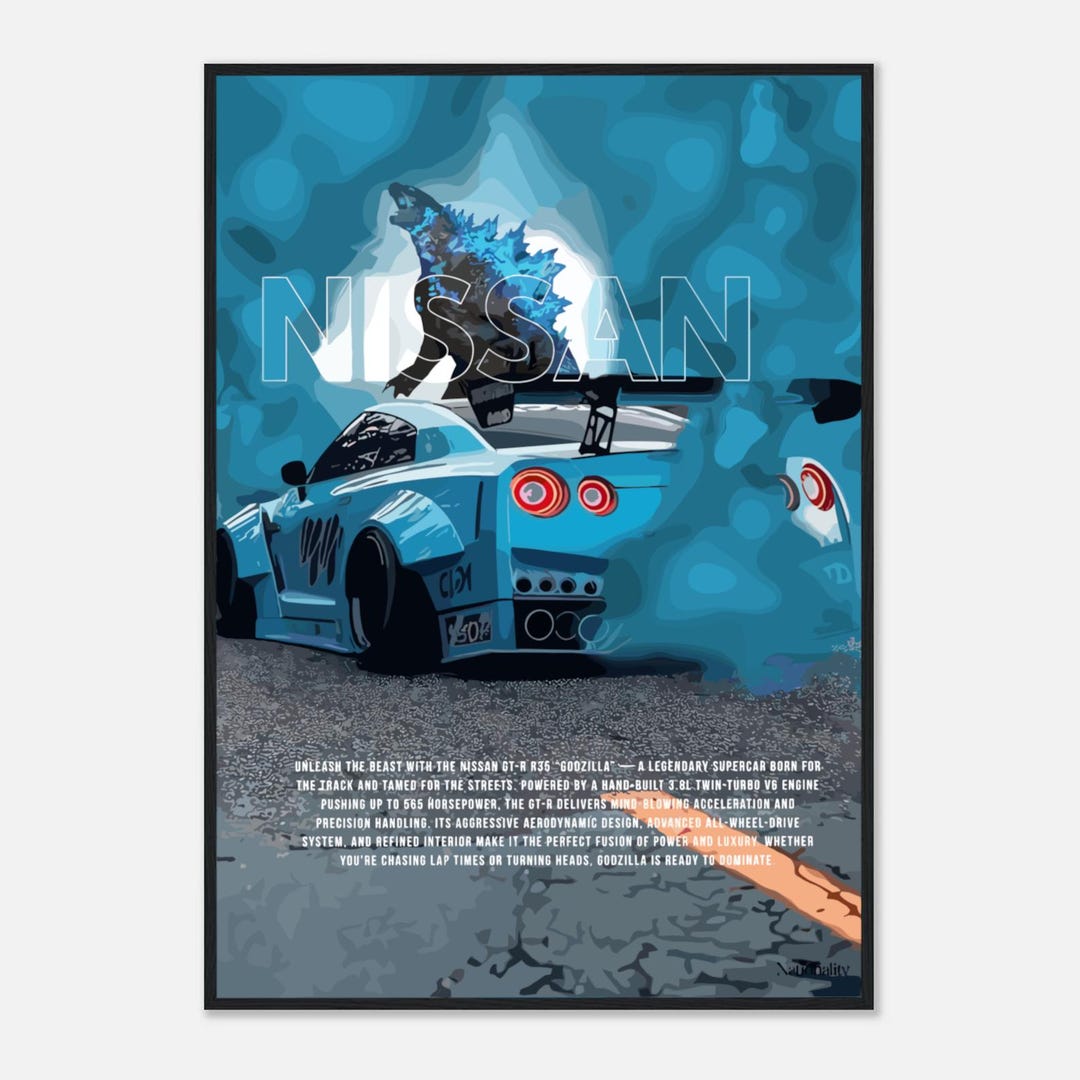 Godzilla R35 Gt R Design Nissan GT-R R35 | JDM | Godzilla | Poster | Digital Print | Gift for ...