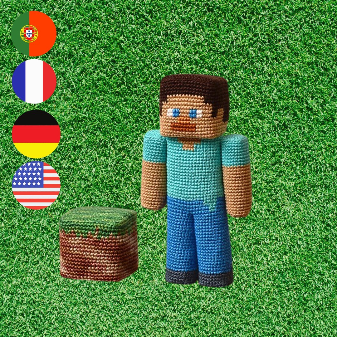 Minecraft Steve Crochet Pattern –DIY Amigurumi Minecraft Character ...
