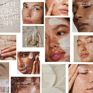 500 Skincare Instagram Templates | Esthetician Instagram Template | Dermatologist Templates | Skincare Social Media Skincare Posts Instagram
