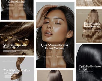 Hair Instagram Templates: Salon & Stylist Canva Posts (Digital Download)
