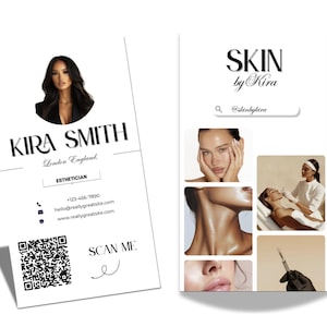 Instagram Business Card, Editable Esthetician Templates, DIY Business Card, Skincare Template, Social Media Tempalte, Qr Code Business Card