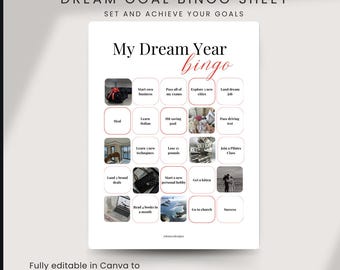 Dream Goal Bingo Vision Board: Printable Planner (Digital Download)