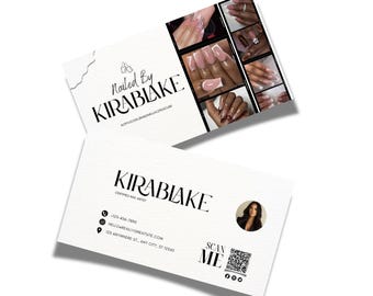 Modèle de carte de visite Nail Tech : design de salon moderne (modifiable sur toile)