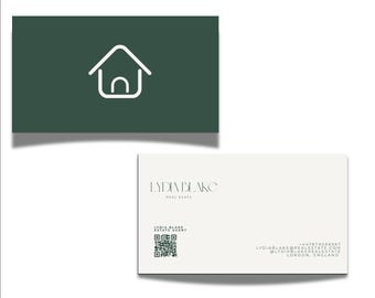 Real Estate Business Card Template: Modern QR Code Design (Canva Editable, Digital Download)
