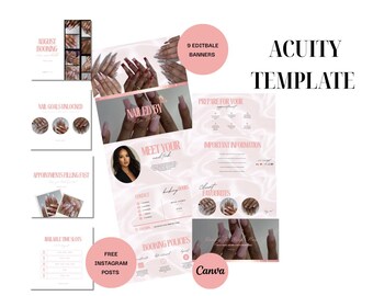 Nail Tech Canva Template: Instagram Posts & Website Banner (Digital Download)