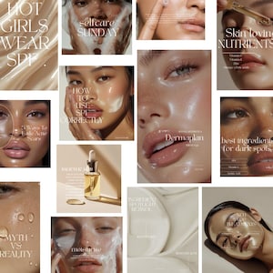 500 Skincare Instagram Templates | Esthetician Instagram Template | Dermatologist Templates | Skincare Social Media Skincare Posts Instagram