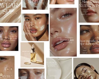 500 Skincare Instagram Templates | Esthetician Instagram Template | Dermatologist Templates | Skincare Social Media Skincare Posts Instagram