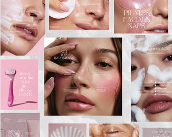 500 Skincare Instagram Templates | Esthetician Instagram Template | Social Media | Skincare Posts Instagram | Social Media Marketing